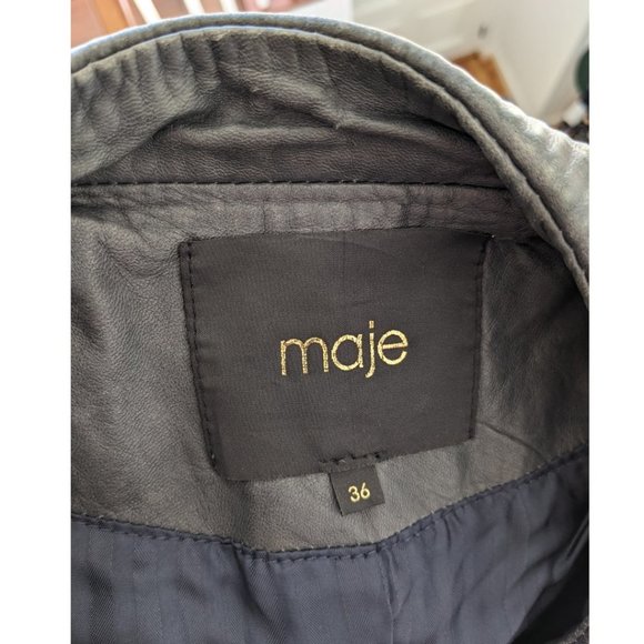 MAJE 'Knight' Leather Jacket size 36 - Picture 4 of 6